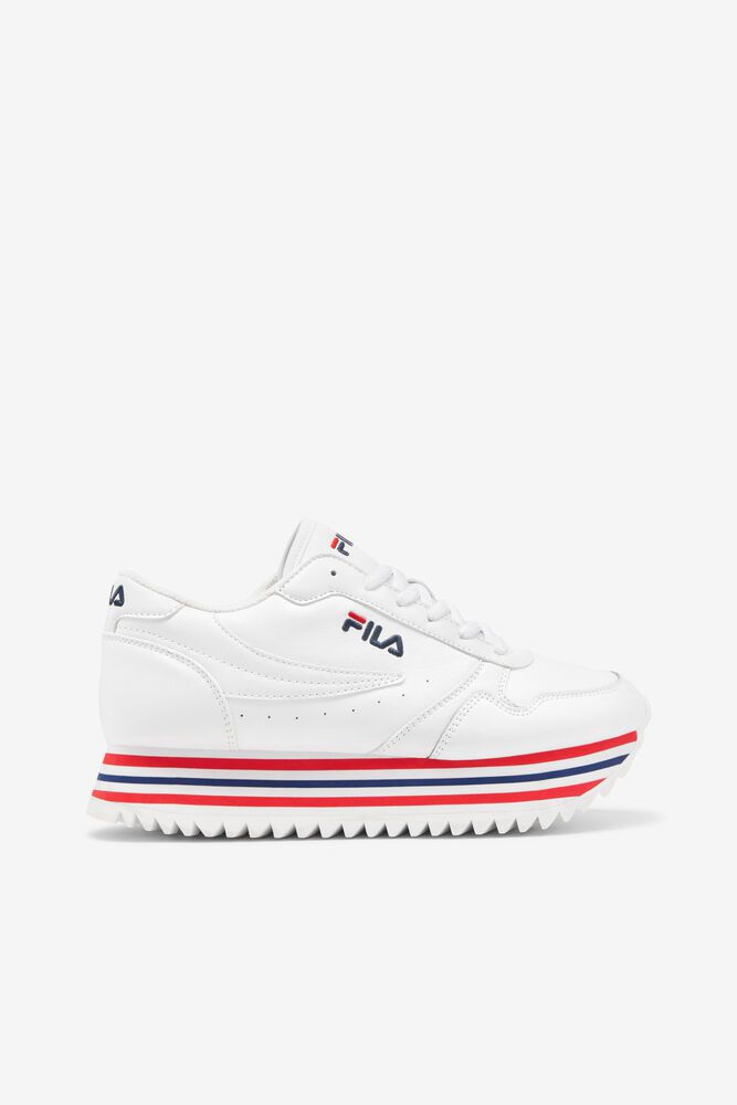 Fila Orbit Stripe White Sneakers Womens - NZ 94851-LBUK